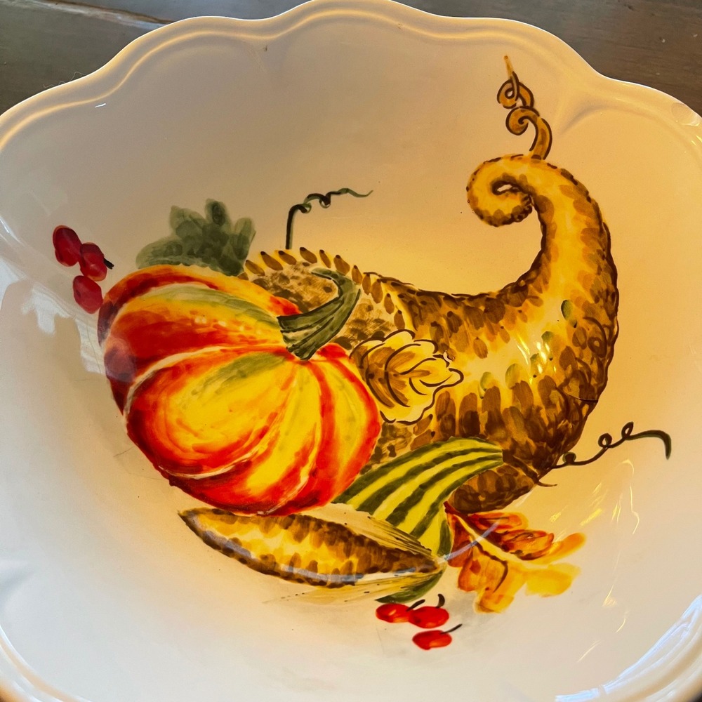 Maxcera Cornucopia Bowl Thanksgiving Harvest Decor Centerpiece Serving Dish